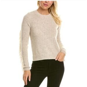 Autum Cashmere Fringed Sweater in Beige